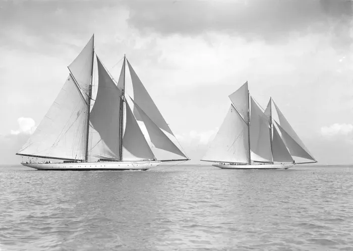 Framed Print : The magnificent schooners Germania and Waterwitch, 1911. Creator: Kirk & Sons of Cowes Framed Print : The magnificent schooners Germania and Waterwitch, 1911. Creator: Kirk & Sons of Cowes