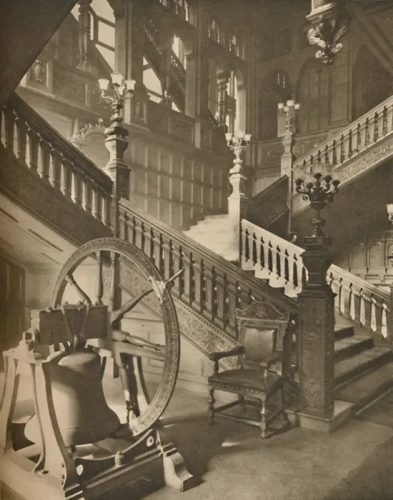 Framed Print : Magnificent Staircase of Grocers Hall and the Great Flemish Bell Named Martin, c1935 Framed Print : Magnificent Staircase of Grocers Hall and the Great Flemish Bell Named Martin, c1935