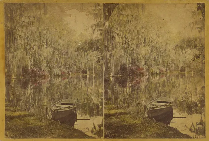 Framed Print : Magnolia - Residence of Rev. J.G. Drayton, on the Ashley River, 12 Miles from... about 1875-1880. Creator: George N. Barnard Framed Print : Magnolia - Residence of Rev. J.G. Drayton, on the Ashley River, 12 Miles from... about 1875-1880. Creator: George N. Barnard
