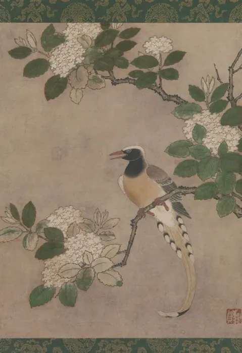 Framed Print : Magpie on Viburnum Branch, early 16th century. Creator: Genga Framed Print : Magpie on Viburnum Branch, early 16th century. Creator: Genga