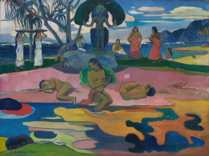 Framed Print : Mahana no atua (Day of the God), 1894. Creator: Paul Gauguin Framed Print : Mahana no atua (Day of the God), 1894. Creator: Paul Gauguin