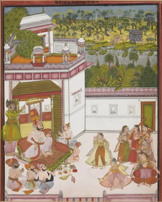 Framed Print : Maharaja of Kotah Listening to Music and Watching Dancers, c. 1820. Creator: Unknown Framed Print : Maharaja of Kotah Listening to Music and Watching Dancers, c. 1820. Creator: Unknown