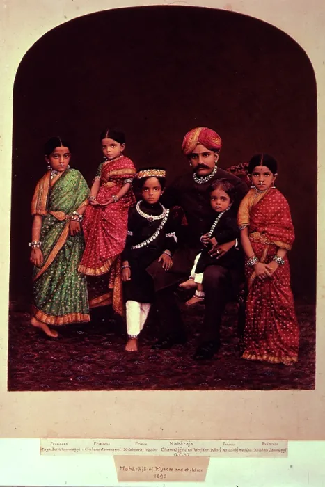 Framed Print : The Maharaja of Mysore and children, 1890. Creator: Unknown Framed Print : The Maharaja of Mysore and children, 1890. Creator: Unknown