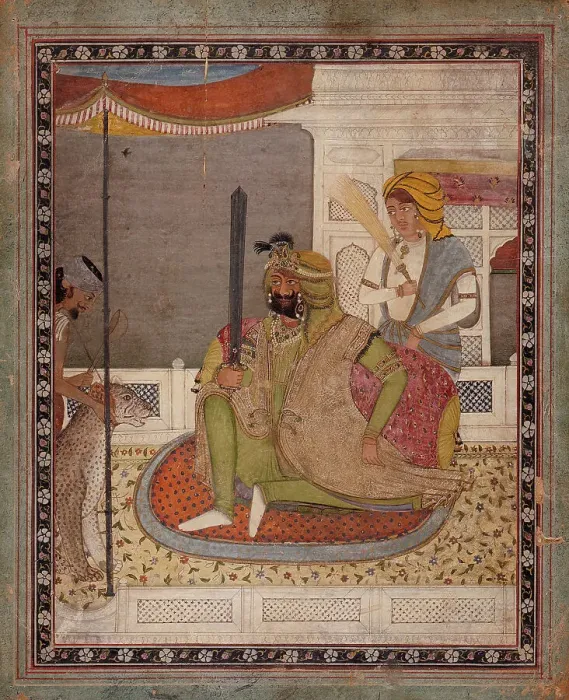 Framed Print : Maharaja Sher Singh (Reigned 1841-1843), between c1840 and c1845. Creator: Unknown Framed Print : Maharaja Sher Singh (Reigned 1841-1843), between c1840 and c1845. Creator: Unknown