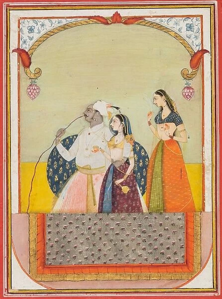 Maharaja Sri Anand Singhji and his consort, 1729. Creator: Ustad Murad (Indian, active 1700s)