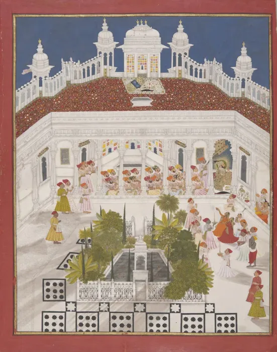 Framed Print : Maharana Ari Singh worshipping in his palace, 1765. Artist: Anonymous Framed Print : Maharana Ari Singh worshipping in his palace, 1765. Artist: Anonymous