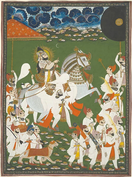Maharana Bhim Singh in Procession, c. 1820. Creator: Unknown