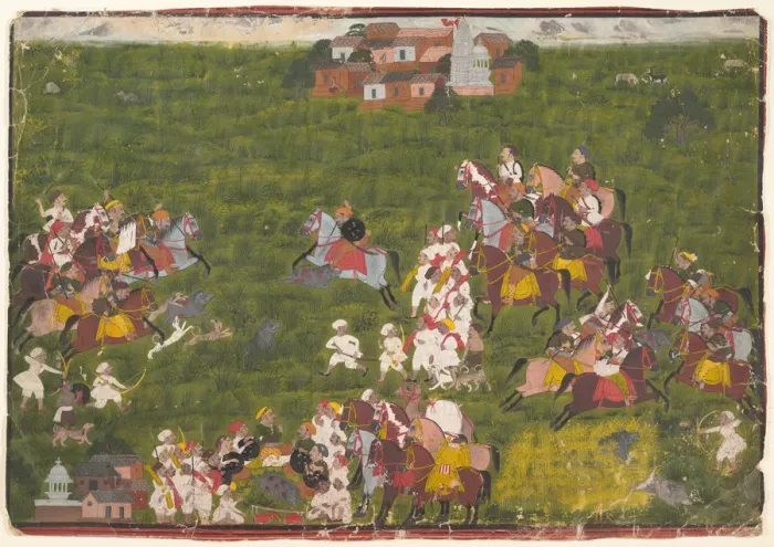 Framed Print : Maharana Sangram Singh Hunting Wild Boar, ca. 1725. Creator: Unknown Framed Print : Maharana Sangram Singh Hunting Wild Boar, ca. 1725. Creator: Unknown