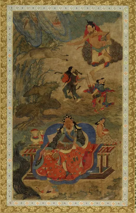 Framed Print : Mahasiddhas Shavaripa and Dharikapa, c1600. Creator: Unknown Framed Print : Mahasiddhas Shavaripa and Dharikapa, c1600. Creator: Unknown