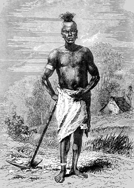 Mahe Labourer; An Excursion in Dahomey, 1871. Creator: J. Alfred Skertchly