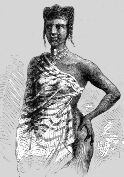 Framed Print : A Mahe Woman of Ampasim; An Excursion in Dahomey, 1871. Creator: J. Alfred Skertchly Framed Print : A Mahe Woman of Ampasim; An Excursion in Dahomey, 1871. Creator: J. Alfred Skertchly