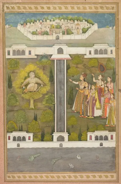 Framed Print : Mahliqa, Daughter of the Emperor of China, Pointing at the Bird-Man Khwaja Mubarak Framed Print : Mahliqa, Daughter of the Emperor of China, Pointing at the Bird-Man Khwaja Mubarak