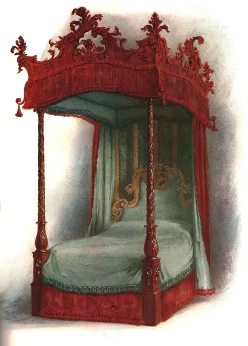 Framed Print : Mahogany bed, 1906. Artist: Shirley Slocombe Framed Print : Mahogany bed, 1906. Artist: Shirley Slocombe