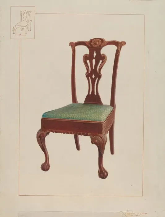 Framed Print : Mahogany Chair, 1937. Creator: Edward L Loper Framed Print : Mahogany Chair, 1937. Creator: Edward L Loper