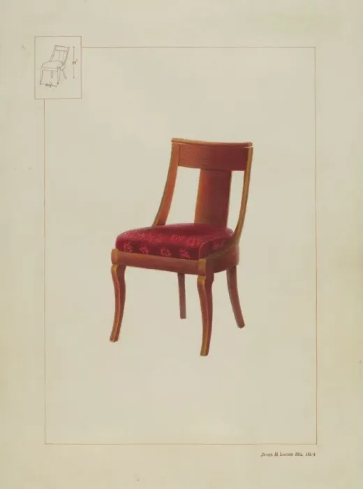 Framed Print : Mahogany chair, probably 1935. Creator: James M. Lawson Framed Print : Mahogany chair, probably 1935. Creator: James M. Lawson