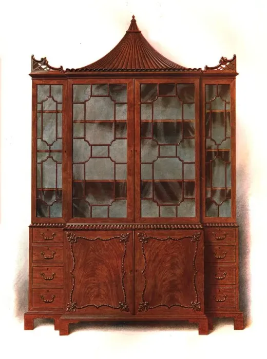 Framed Print : Mahogany china cabinet, 1906. Artist: Shirley Slocombe Framed Print : Mahogany china cabinet, 1906. Artist: Shirley Slocombe