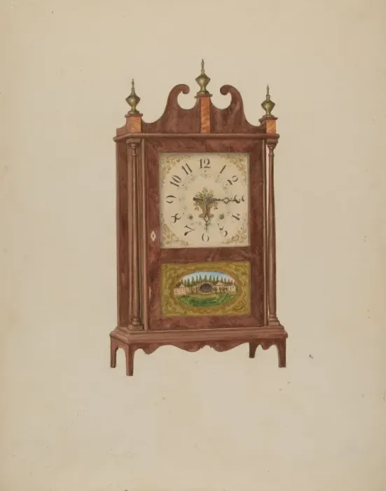 Framed Print : Mahogany Clock, c. 1936. Creator: Carl Buergerniss Framed Print : Mahogany Clock, c. 1936. Creator: Carl Buergerniss