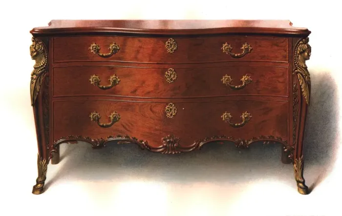 Framed Print : Mahogany commode, 1906. Artist: Shirley Slocombe