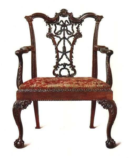 Mahogany ribbon back chair, 1906. Artist: Shirley Slocombe