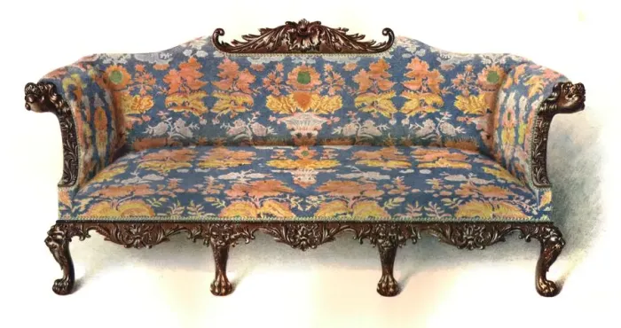 Framed Print : Mahogany sofa, 1906. Artist: Shirley Slocombe Framed Print : Mahogany sofa, 1906. Artist: Shirley Slocombe