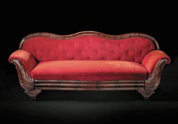 Mahogany sofa from the home of Robert Smalls, 1850s. Creator: Unknown