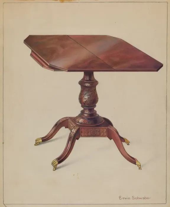 Framed Print : Mahogany Tilt-top Table, c. 1936. Creator: Erwin Schwabe Framed Print : Mahogany Tilt-top Table, c. 1936. Creator: Erwin Schwabe