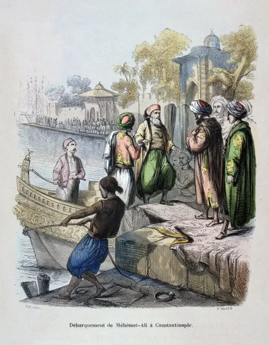 Framed Print : Mahomet Ali Arriving in Constantinople, c1847. Artist: Jean Adolphe Beauce Framed Print : Mahomet Ali Arriving in Constantinople, c1847. Artist: Jean Adolphe Beauce