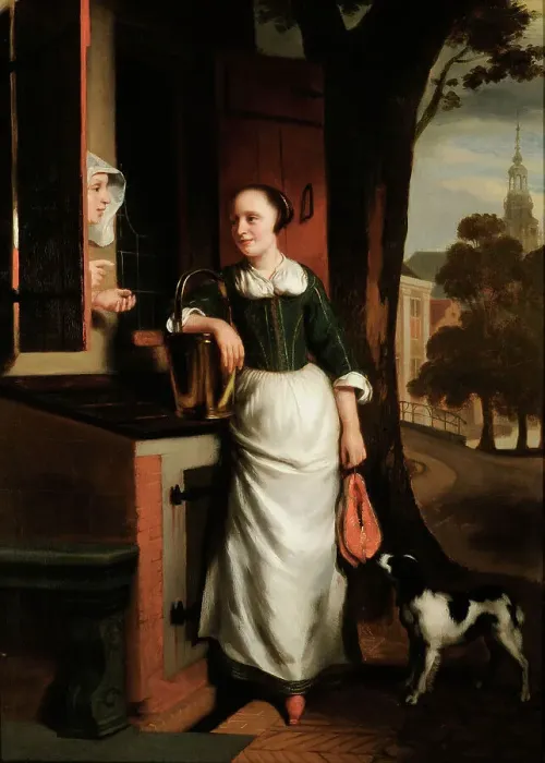 Framed Print : The Maid, 1655. Creator: Maes, Nicolaes (1634-1693) Framed Print : The Maid, 1655. Creator: Maes, Nicolaes (1634-1693)
