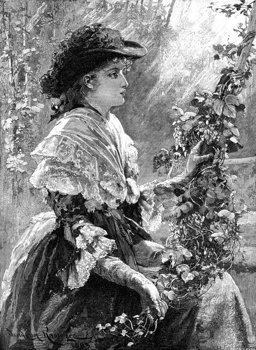 Framed Print : A Maid of Kent, 1883. Creator: Eugene Froment Framed Print : A Maid of Kent, 1883. Creator: Eugene Froment