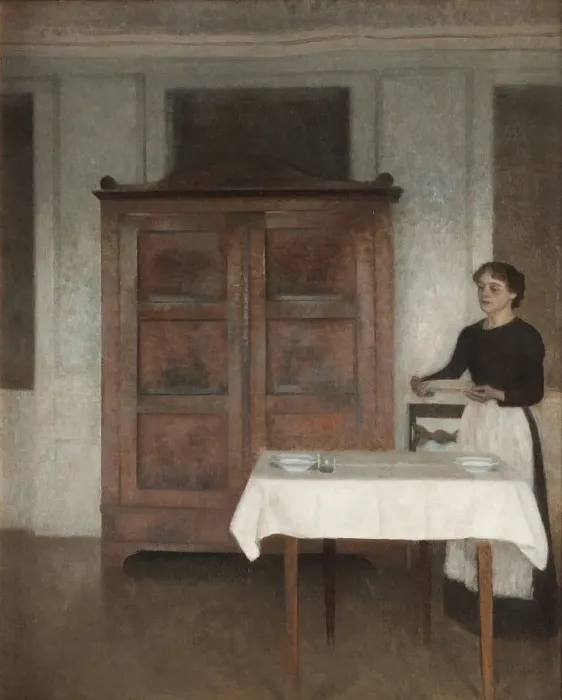 Framed Print : The maid laying the table, 1895 Framed Print : The maid laying the table, 1895