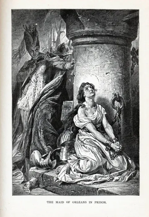 Framed Print : The Maid of Orleans in Prison, 1882. Artist: Anonymous Framed Print : The Maid of Orleans in Prison, 1882. Artist: Anonymous