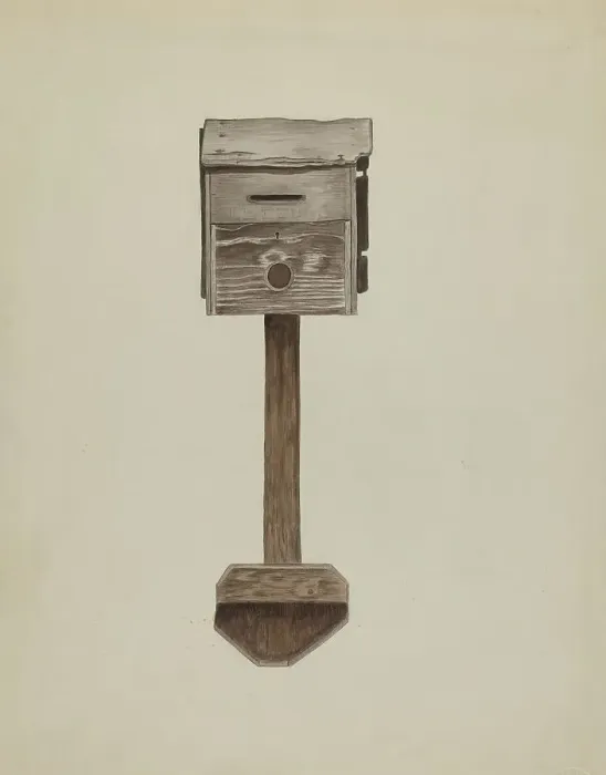 Framed Print : Mail Box, c. 1937. Creator: Marjorie Lee Framed Print : Mail Box, c. 1937. Creator: Marjorie Lee