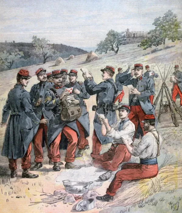 Framed Print : Mail delivery before the grand military manoeuvers, 1893. Artist: Henri Meyer