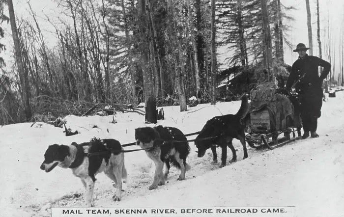Framed Print : Mail team before railroad came, between c1900 and c1930. Creator: Unknown Framed Print : Mail team before railroad came, between c1900 and c1930. Creator: Unknown