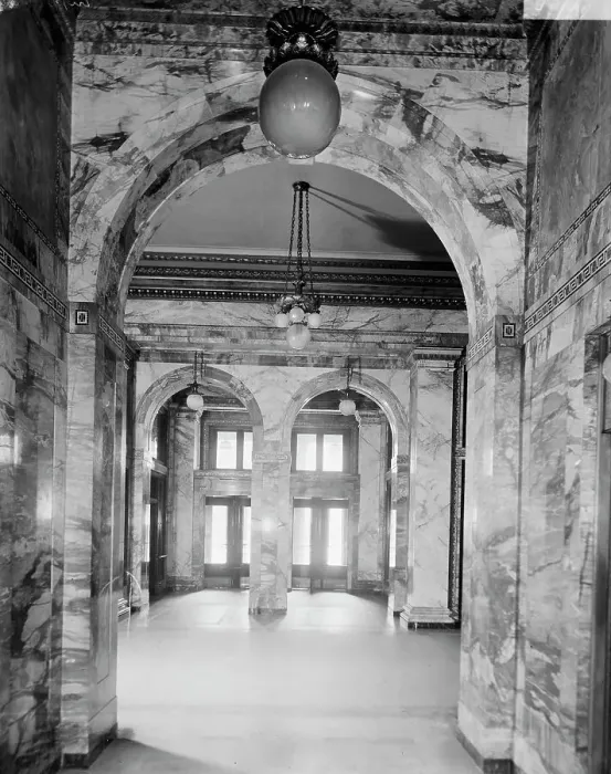 Framed Print : Main corridor, Majestic B. [Building], Detroit, Mich. between 1905 and 1915. Creator: Unknown