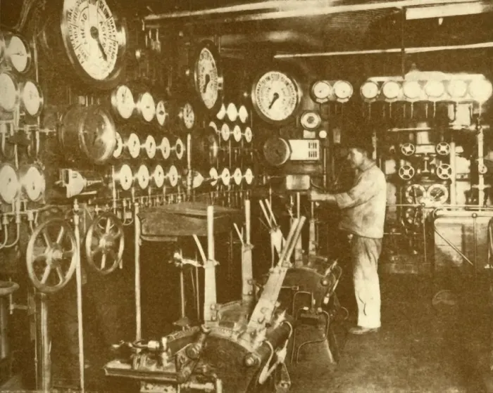 Framed Print : The Main Engine Control Platform of the Aquitania. c1930. Creator: Unknown Framed Print : The Main Engine Control Platform of the Aquitania. c1930. Creator: Unknown