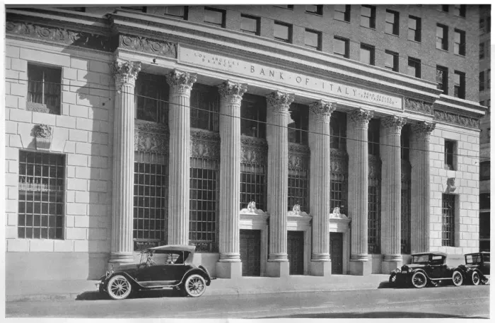 Framed Print : Main entrance to the Bank of Italy, Los Angeles, California, 1924 Framed Print : Main entrance to the Bank of Italy, Los Angeles, California, 1924