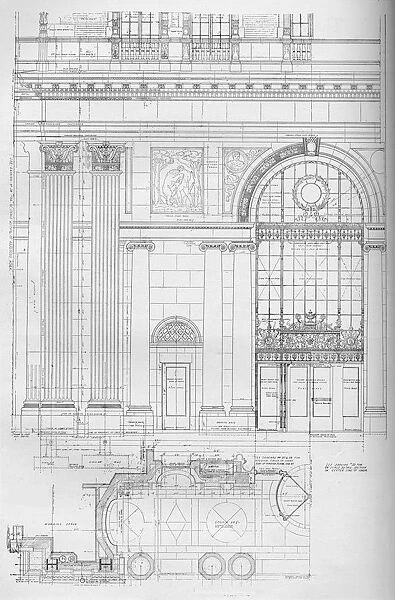 Detail of main entrance, Los Angeles Biltmore Hotel, Los Angeles, California, 1923