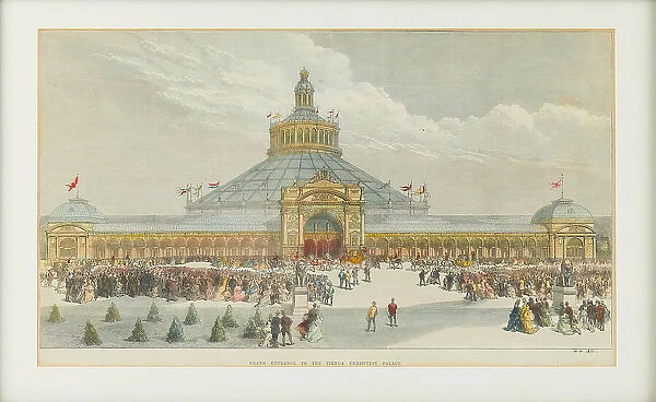 The main entrance to the Vienna Exhibition Palace, 1873. Creator: Unknown artist
