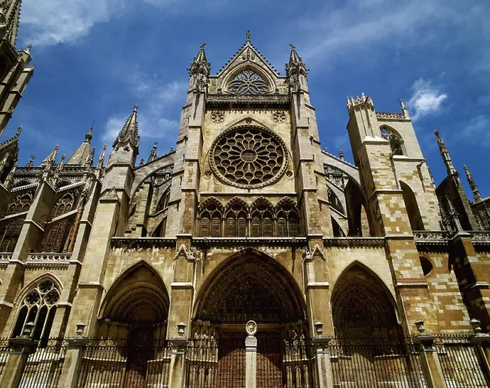 Framed Print : Main facade, Santa Maria de Leon Cathedral, Castile and Leon, Spain, (2024). Creator: LTL Framed Print : Main facade, Santa Maria de Leon Cathedral, Castile and Leon, Spain, (2024). Creator: LTL