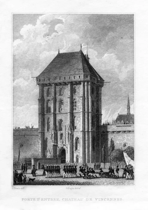 Framed Print : Main gate, Chateau de Vincennes, Paris, 1830. Artist: AWN Pugin Framed Print : Main gate, Chateau de Vincennes, Paris, 1830. Artist: AWN Pugin