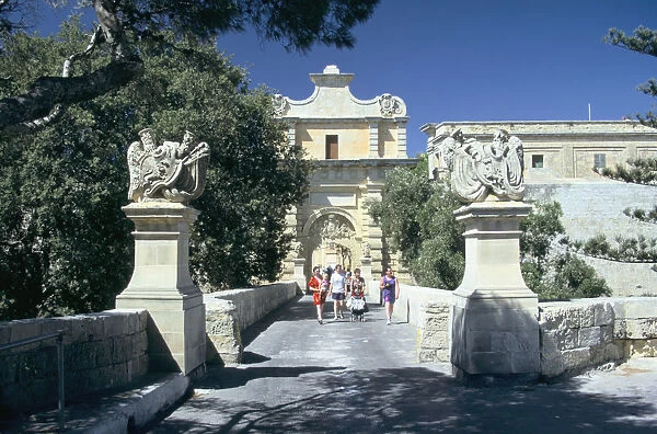 Main gate, Mdina, Malta. Erected in 1724 by Grand Master De Vilhena