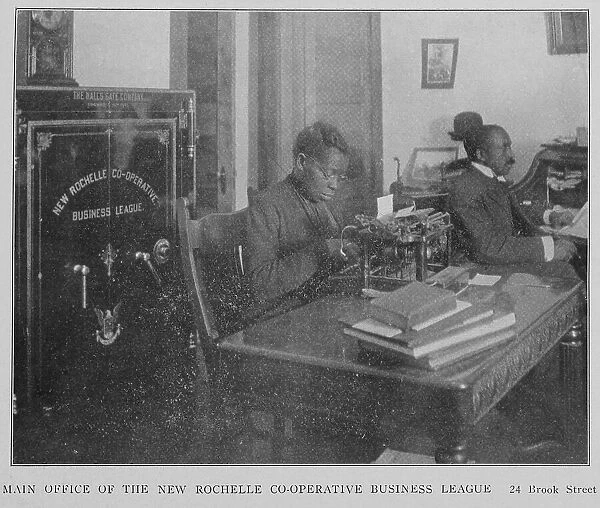 Main office of the New Rochelle Co-operative Business League; 24 Brook Street. 1908. Creator: Unknown