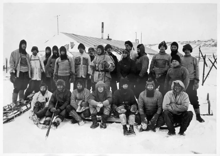 Framed Print : The Main Party at Cape Evans after the Winter, Scotts South Pole expedition, Antarctica, 1911 Framed Print : The Main Party at Cape Evans after the Winter, Scotts South Pole expedition, Antarctica, 1911