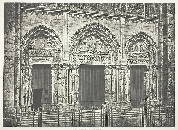 Main Portal, Chartres Cathedral, c. 1860, printed c. 1873. Creator: Edouard Baldus