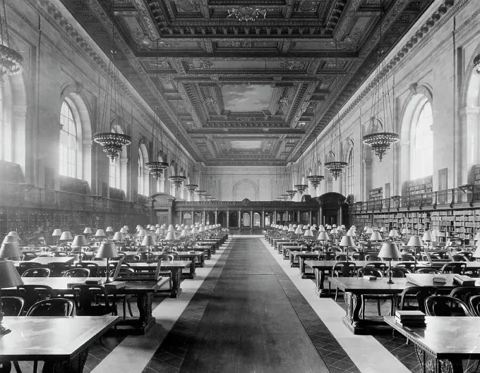 Framed Print : Main reading room, the New York Public Library, c.between 1910 and 1920. Creator: Unknown Framed Print : Main reading room, the New York Public Library, c.between 1910 and 1920. Creator: Unknown