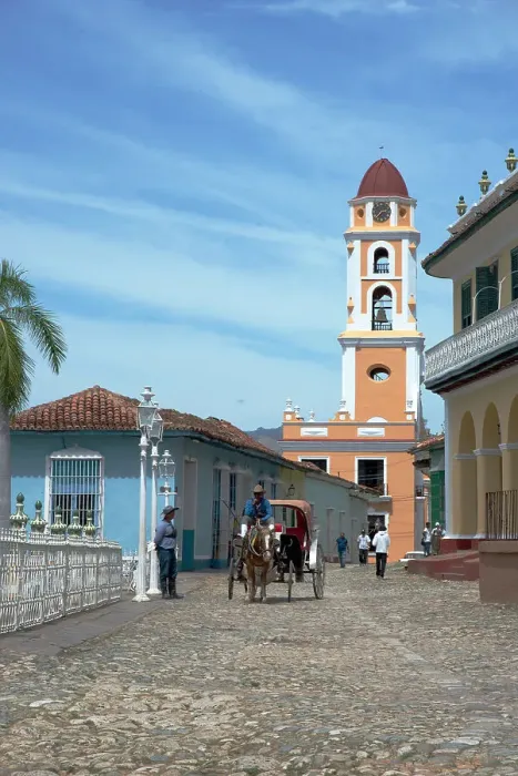 Framed Print : Main Square and bell tower of St Francis church in the UNESCO city of Trinidad, Cuba, 2024. Creator: Ethel Davies Framed Print : Main Square and bell tower of St Francis church in the UNESCO city of Trinidad, Cuba, 2024. Creator: Ethel Davies