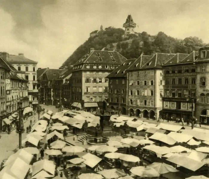 Framed Print : Main Square, Graz, Styria, Austria, c1935. Creator: Unknown Framed Print : Main Square, Graz, Styria, Austria, c1935. Creator: Unknown