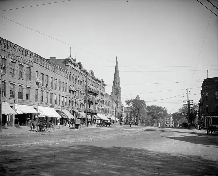 Framed Print : Main St. Northampton, Mass. c1907. Creator: Unknown
