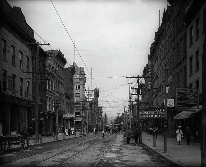Framed Print : Main St. Poughkeepsie, N.Y. c1906. Creator: Unknown Framed Print : Main St. Poughkeepsie, N.Y. c1906. Creator: Unknown